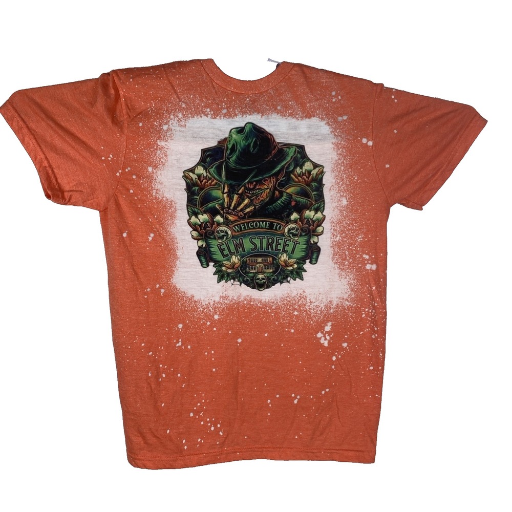 Nightmare On Elm Street Freddy Kruger T-shirt Small Orange Welcome To Elm Street